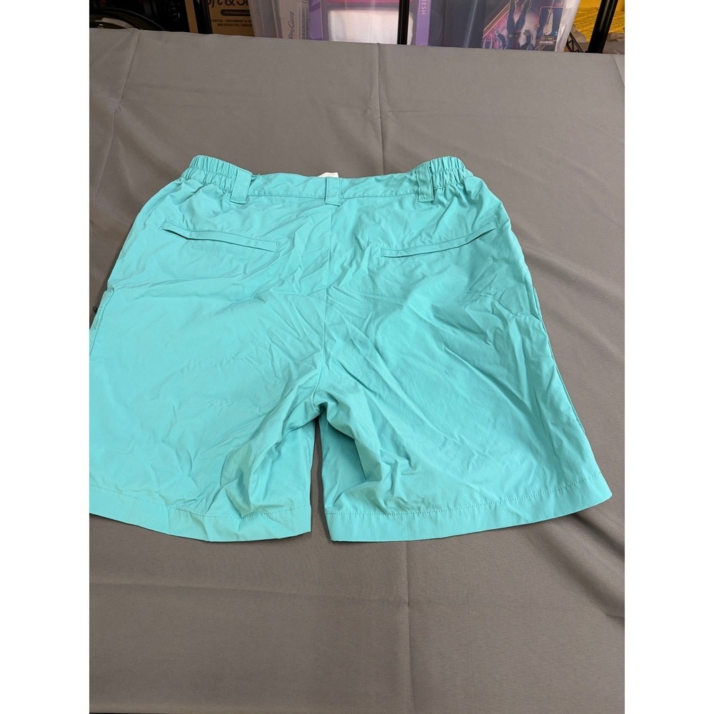 LL Bean Comfort Gold Shorts Mens Medium Regular Teal Blue Nylon Spandex Hiking - Picture 3 of 11